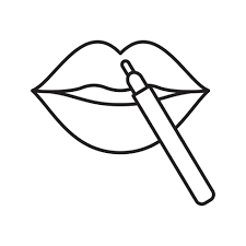 pencil lipstick linear icon thin line