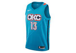 Paul george clippers icon edition 2020. Nike Nba Paul George Oklahoma City Thunder Swingman Jersey Tidal Blue Fur 82 50 Basketzone Net