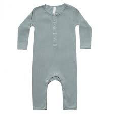 Ribbed Baby Romper Blue
