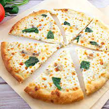 white pizza with homemade pizza dough