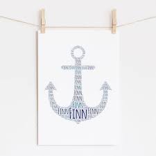 Custom Anchor Print Nautical Decor