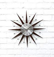 27 Silver Atomic Clock Starburst Wall
