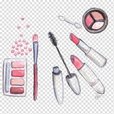 lips makeup brushes watercolor