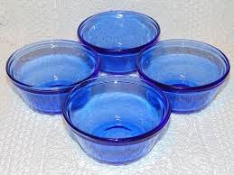 Good ones, remind me of my mothers. Cobalt Blue Custard Cups Anchor Hocking Glass Set Of 4 Etsy Glass Fruit Bowl Dessert Set Kitchen Cups