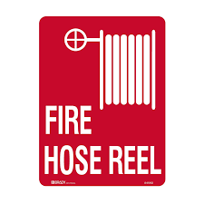 fire safety sign fire hose reel with