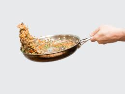 how to toss food in a skillet