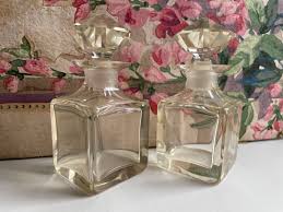 Pair Of Old Glass Perfume Bottles