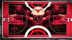 Instructions for downloading a hawks wallpaper image: Terry Soleilhac Atlanta Hawks Basketball Court