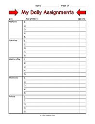 Weekly Assignment Sheet In Color By Joyful Academics Tpt