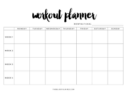 Free 11 Workout Planner Template In Pdf Word
