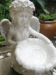 52cm angel bird feeder bath figurine