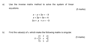 solved use the inverse matrix method to