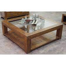 Square Brown Wooden Modular Sofa Table