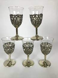 set of 5 vintage russian shot glasses