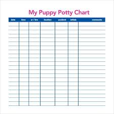 Free Puppy Potty Log Potty Training Charts 9 Download
