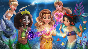 disney princesses in the little mermaid