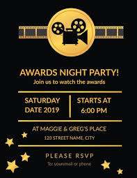 Elegant Movie Awards Night Invitation Template In 2019
