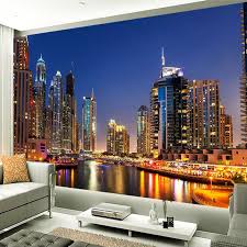Wallpaper, Tools & Accessories Home Improvement Building & Hardware Custom  3D Photo Wallpaper Dubai Night View City Building Wall Mural Background  strong.rs gambar png