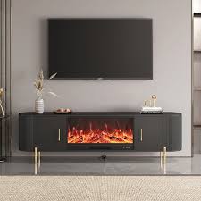 2000mm Modern Beige Electric Fireplace