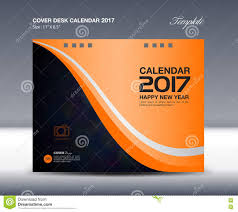 Desk Calendar For 2017 Year Orange Cover Desk Calendar Template