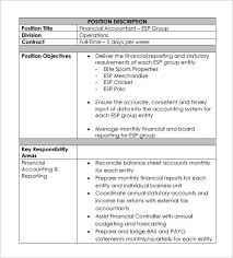 Job Description Example Accountant Sample Good Resumes