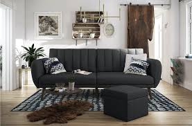 novogratz brittany sofa bed dark grey