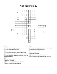 nail technology crossword puzzle