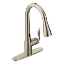 Faucet depot is the place for replacement and repair parts for your moen faucet. Moen Arbor Single Handle Pull Down Sprayer Touchless Kitchen Faucet With Motionsense In Spot Resist Stainless 7594esrs The Home Depot