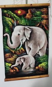 Thailand Elephant Oil Painting Canvas