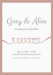 White Simple Rose Gold Wedding Invitation Templates By Canva