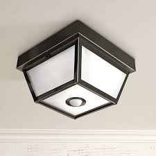 Benson Black 9 1 2 Wide Motion Sensor Outdoor Ceiling Light H7013 Lamps Plus