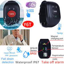 New IP67 Water resistance 4G LTE Fall down notification GPS Bracelet  tracker for Elderly SOS Take off Alarm Heart Rate Blood Pressure body  temperature Y6T - China GPS Bracelet, Smart GPS Wristband |