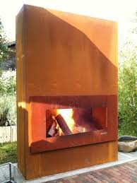 Corten Fire Wide Outdoor Fireplace