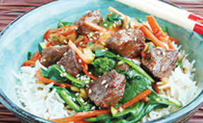 korean beefless tips rice bowl