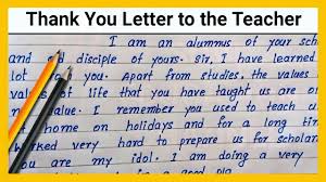 write thank you letter to the teacher