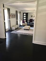 75 black floor living room with white