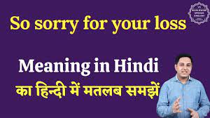 so sorry for your loss meaning in hindi