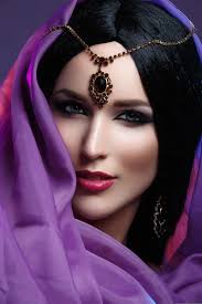 beautiful with arabic makeup stock