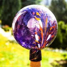 Garden Ball Purple Lauscha Glass Art