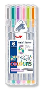 Staedtler Triplus Fineliner Pens 6 Color Pastel Set Amazon