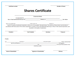 Stock Shares Certificate Template Microsoft Word Templates