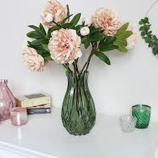 Tall Green Cut Glass Vase
