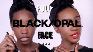trying a full face of black opal makeup