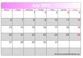 Best Photos Of July 2015 Calendar Printable December 2015