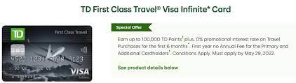 td first cl travel visa infinite