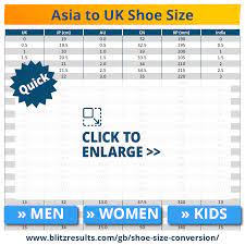 asian size chart to uk sizes china