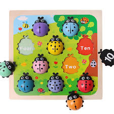 wooden counting ladybugs puzzle