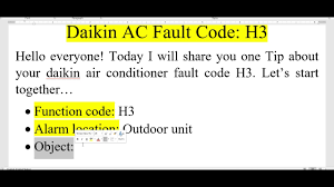 how to solve daikin air conditioner