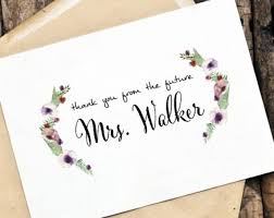 Thank You From The Future Mrs Couple Or Custom Card Set