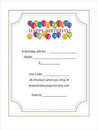 20 birthday gift certificate templates